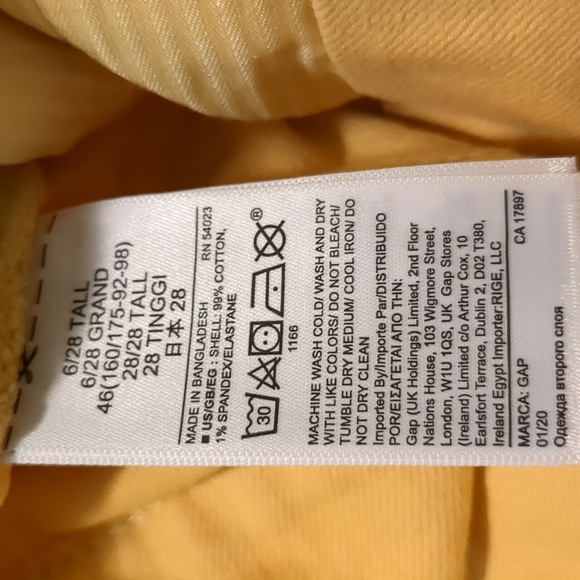 Gap yellow denim skirt size 6 28 T - Picture 11 of 11